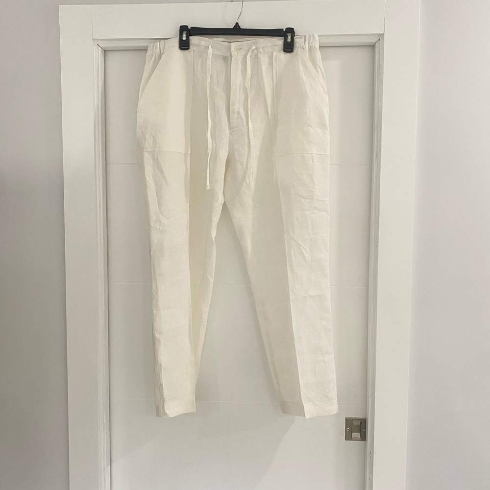 BOHIO Mens linen drawstring mens pants